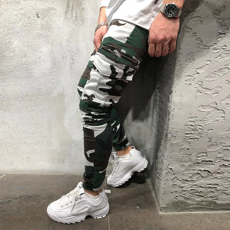 

2019 Ouma Autumn And Winter New Style Fashion Zipper Design Camouflage Printed MEN'S Casual Pants 7143