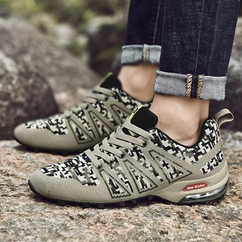 Zapatos informales antideslizantes para hombre, zapatillas ligeras de malla transpirable para caminar al aire libre, para primavera y otoño, XL47