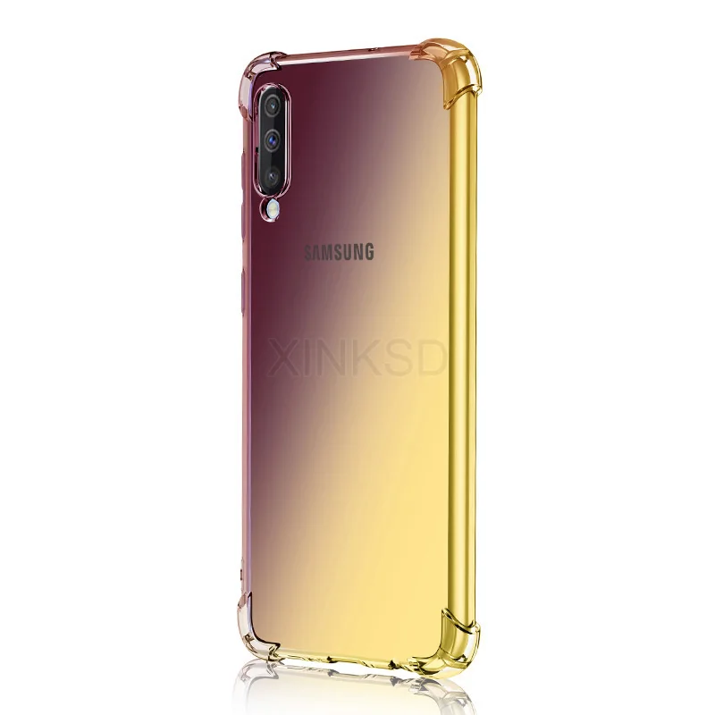 Противоударный силиконовый чехол для samsung Galaxy A51 A90 A30 A50s A80 A60 M40 A70 A70s A40 A30 A20 A10 A9 A7 чехол Чехол градиент