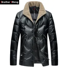 Зимняя новая шерстяная куртка с воротником 90% утиного пуха мужская деловая модная теплая Толстая короткая куртка мужская брендовая одежда