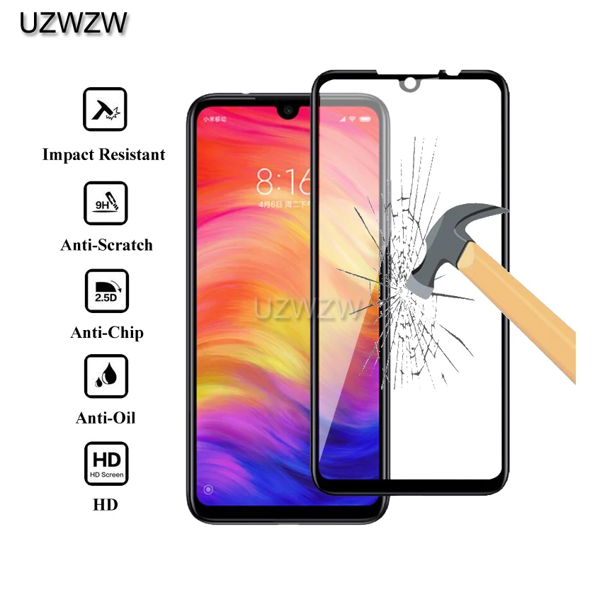 2 шт полное покрытие из закаленного стекла для Xiaomi Redmi Note 7 Pro/Note 7 Защита экрана Защитное стекло для Xiaomi Redmi Note 7