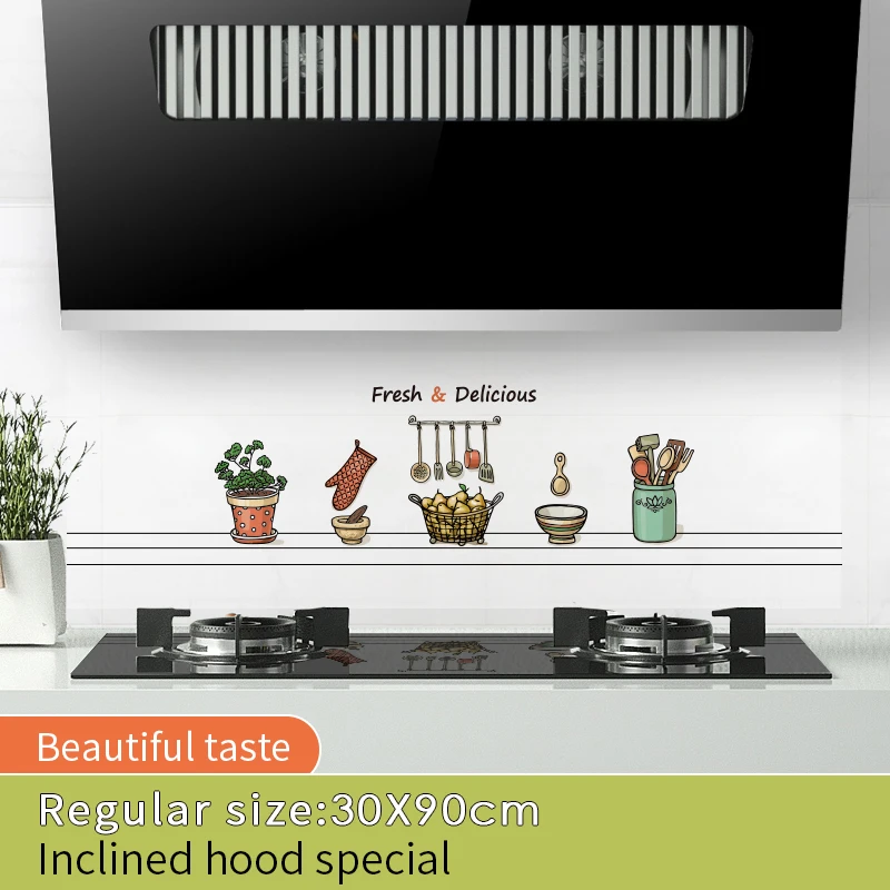 N 30x90cm 30/60*90 см Кухня маслостойкие настенные наклейки плита высокая температура Водонепроницаемая плитка шкаф диапазон вытяжка отремонтированные обои - Цвет: N 30x90cm