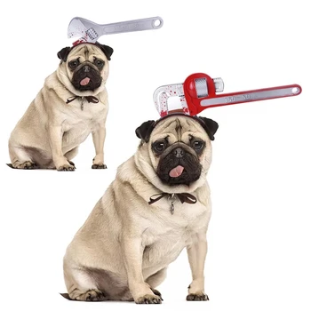 

Halloween Wrench Pliers Funny Pet Headgear Hood Transfiguration Crossdresser Costume Dog Suit Lightweight Itch-Free