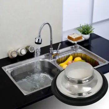 

3.35 inch Kitchen Sink Stopper Stainless Steel Rubber Garbage Disposal Plug Fits Standard Kitchen Drain Size of 3.5 inch