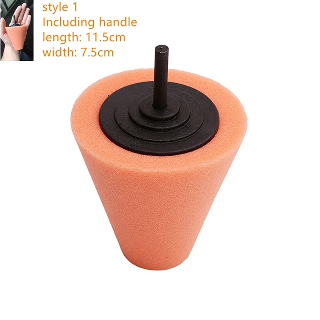Auto Wheel Polishing Sponge Used for Electric Drill 3inch/ 4inch Burnishing Ball Polishing Cone Car Hub Buffing Sponge Colorless