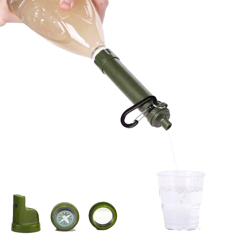 Outdoor Water Purifier Camping Hiking Emergency Life Survival Portable Personal Purifier Water Filter Straw Multifunction tools