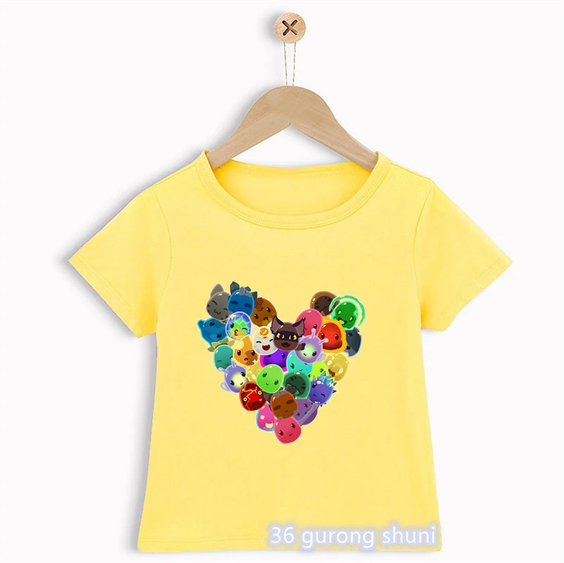 

Funny Video Game Slime Rancher Cartoon Print Boys T-Shirts Summer Casual Toddler Tshirts Cute Children'S Clothing Boys Clothes