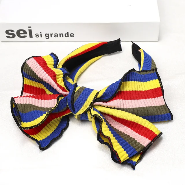 Floral Big Bow  Hairbands  For Women Korea Hair Accessories For Girls Hair Band Hair Bows  Hairband Headbands Bright Yellow