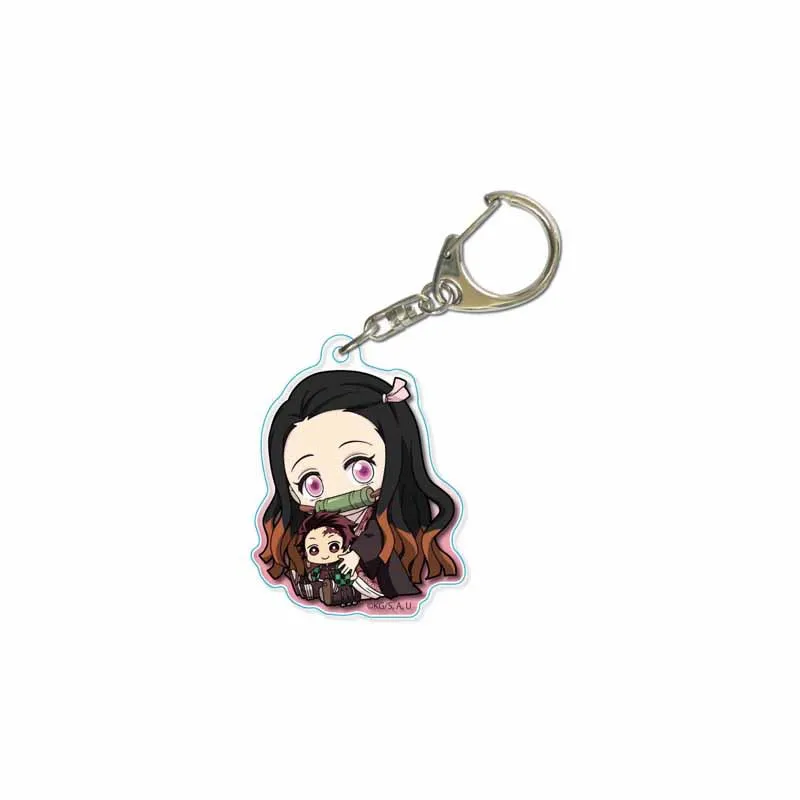 Аниме Demon Slayer: Kimetsu no Yaiba брелоки для сумки модные японские Мультяшные фигурки Nezuko автомобильный брелок Крепление для ключей ювелирные изделия