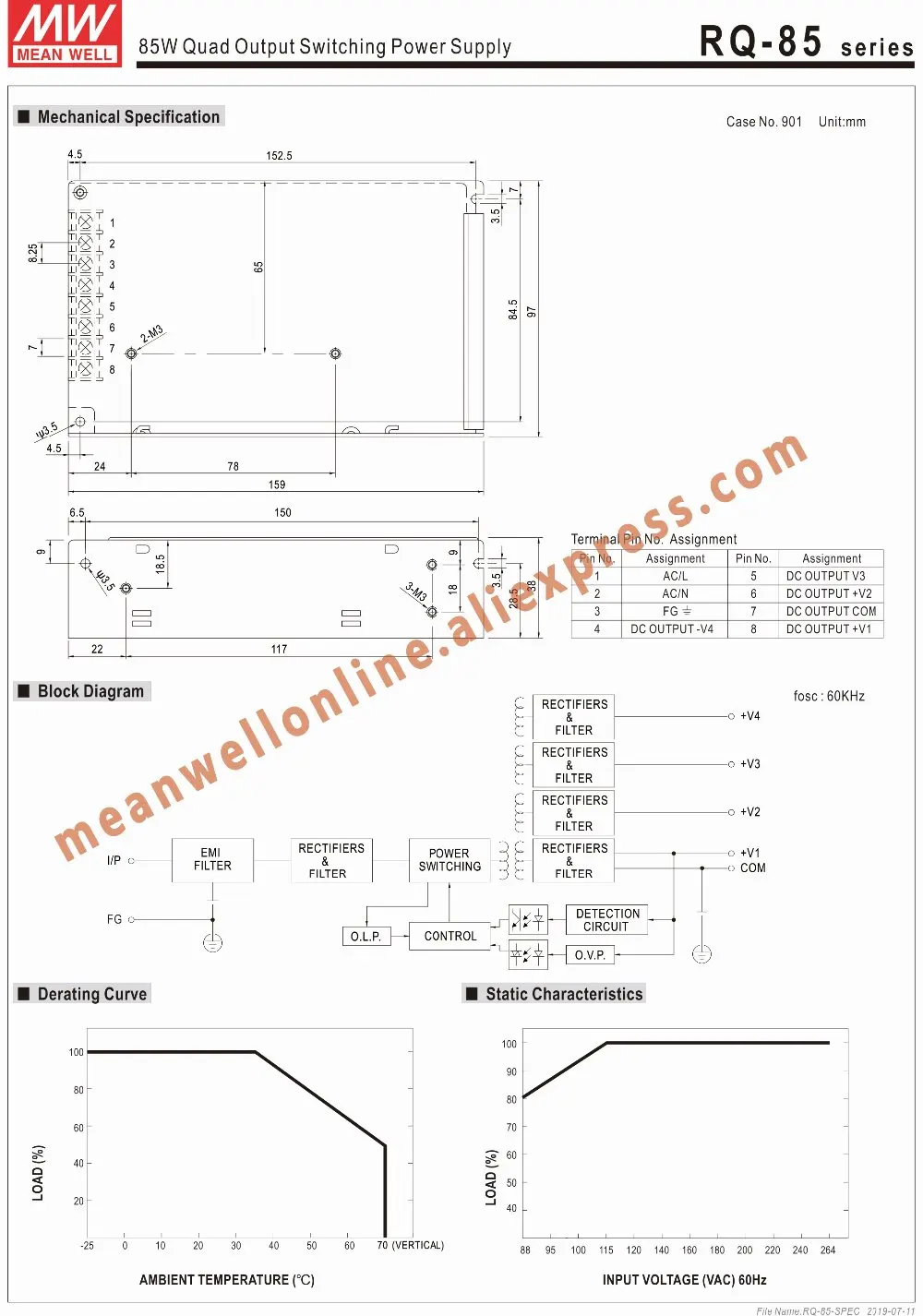 Bem médio RQ-85D 5 v 12 v