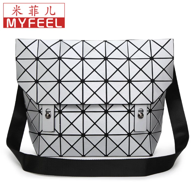 

Geometry Bag Matte Brushed Crossbody Bag Japanese Style Rhombus Folding Bag Large Capacity Commuter Bag