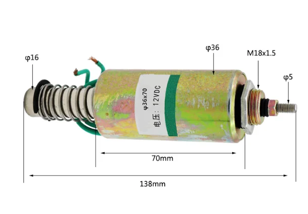 1pc DC round tube push solenoid impact type 36/70 24VDC | Обустройство дома
