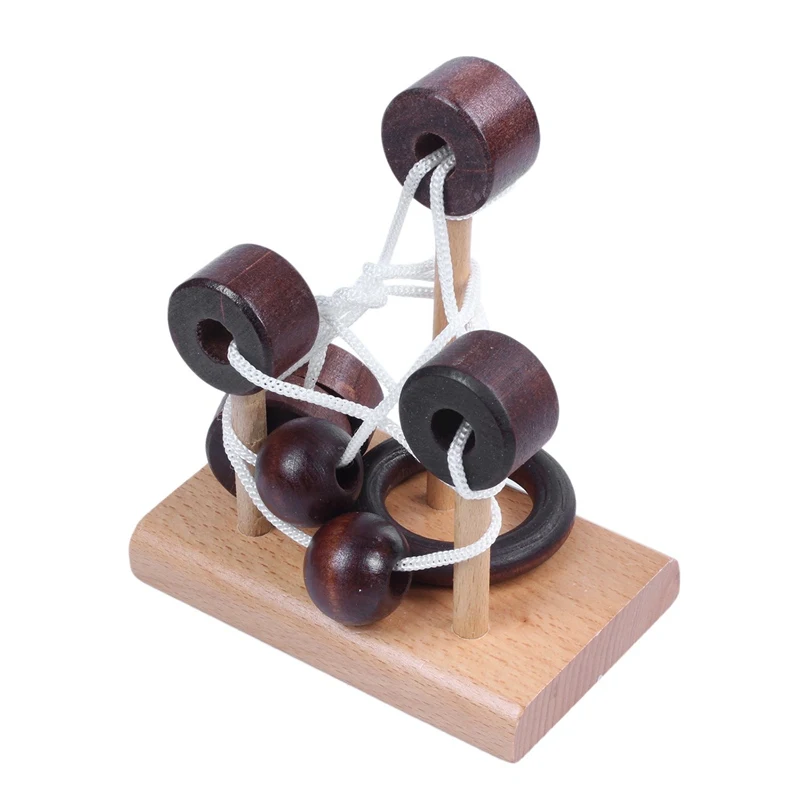 Деревянная разблокировка Woes Ring Logic Puzzle Burr Puzzles интеллектуальная игрушка
