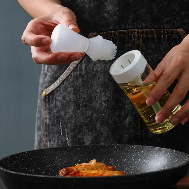 Gyakorlati Olajtartály Környezetbarát Baster Palack Hőálló Hordozható Sajtó Grill Olajpalack Kefék Készlet - Image 5