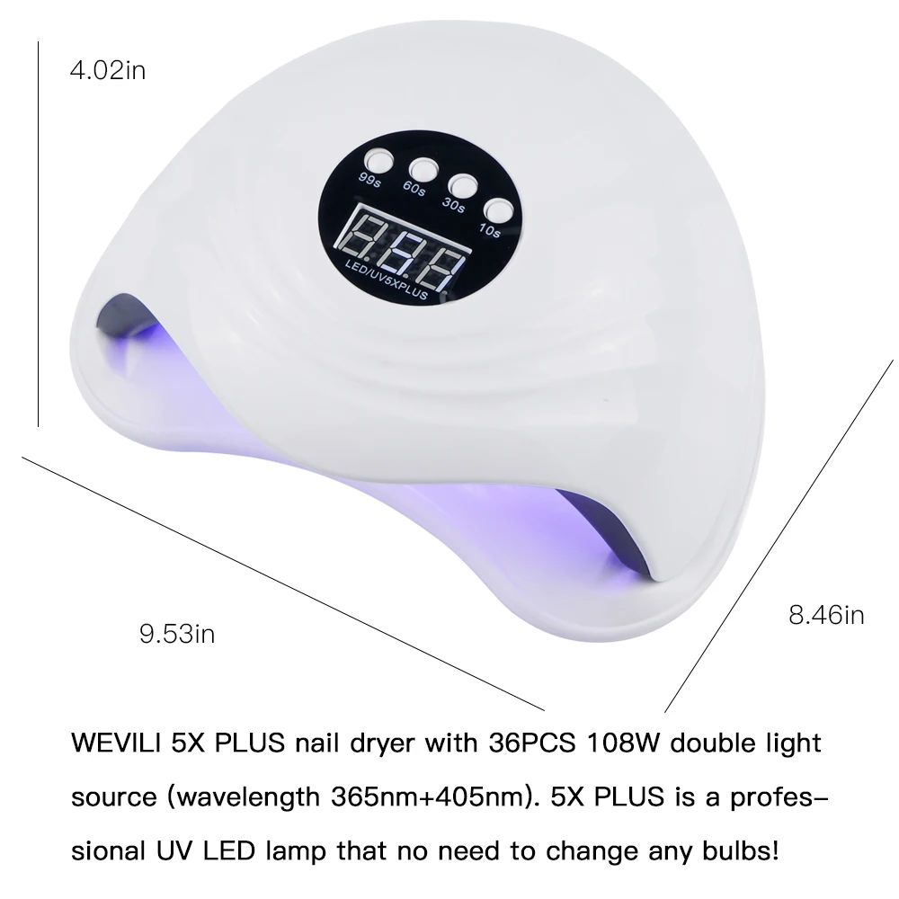 SUN 5X Plus Горячая УФ лампа светодиодный светильник для ногтей 108 Вт 36 шт. светодиодный s лампа с бусинами Солнечный свет для маникюр гель сушилка Сушилка Гель лак