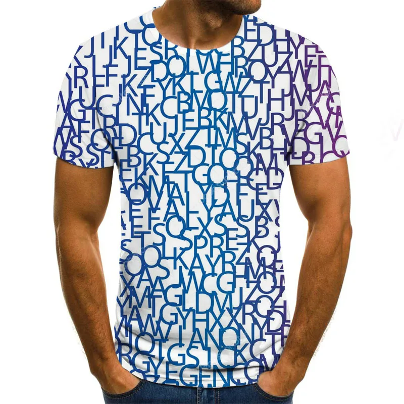 2020 New Letter 3d Printing T-shirt Casual Hip Hop Street Clothing Short Sleeve T-Shirt XXS-6XL | Мужская одежда