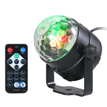 

3W RGB Disco Light Remote Control Mini LED Magic Ball Lamp Stage Light Sound Party Lights for Disco KTV Bar Home Party