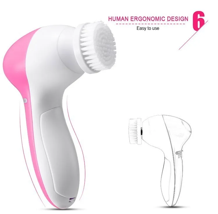 Электрическая машинка для мытья лица Уход за кожей Brosse Nettoyante Visage силиконовый очиститель массажное устройство 5 в 1 Набор скруббер для лица