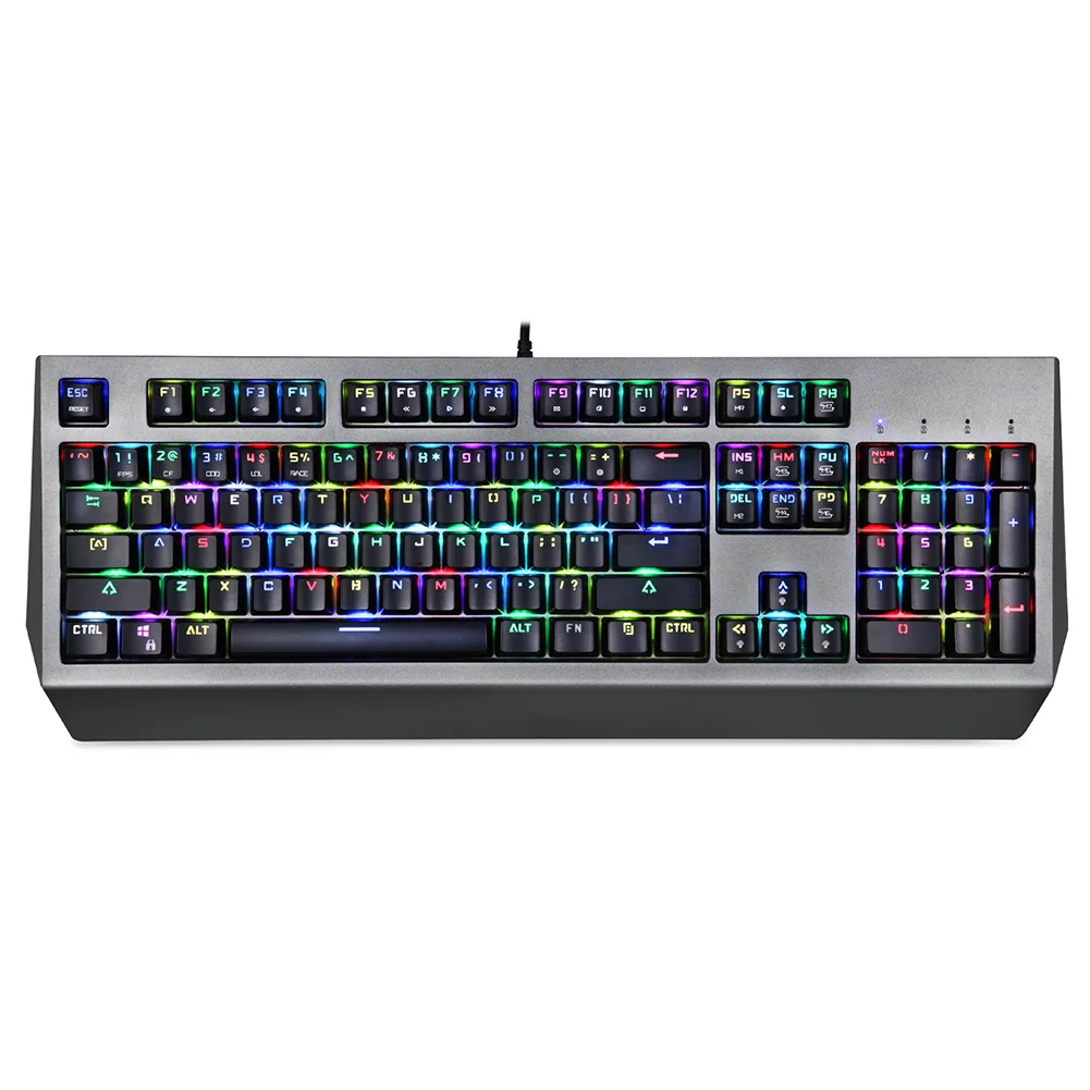 

USB Wired Mechanical Keyboards with RGB Backlit 104Keys Gaming Keypad for PC Computer GT66