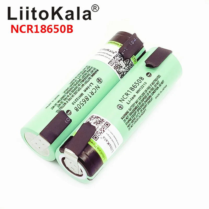 10 шт liitokala 18650 3400 батарея 3400mAh 3,7 V NCR18650B литий-ионная аккумуляторная батарея для фонарика+ DIY никель