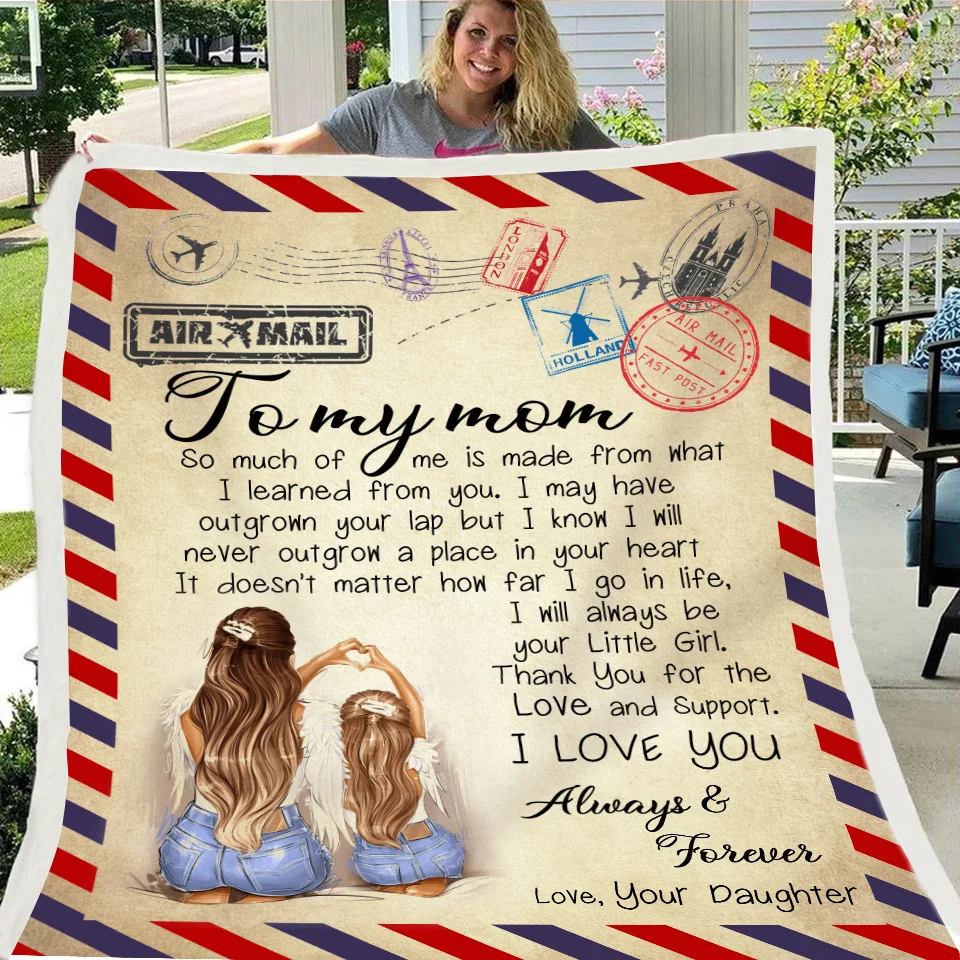 Letter Design Blanket To My Daughter/Wife/Son/Girlfriend gift Warm Cozy winter Throw for Sofa flannel shawl |