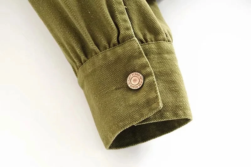 Увядшая зимняя джинсовая куртка женская BTS high street army green однобортная негабаритная куртка feminino jaqueta женский топ