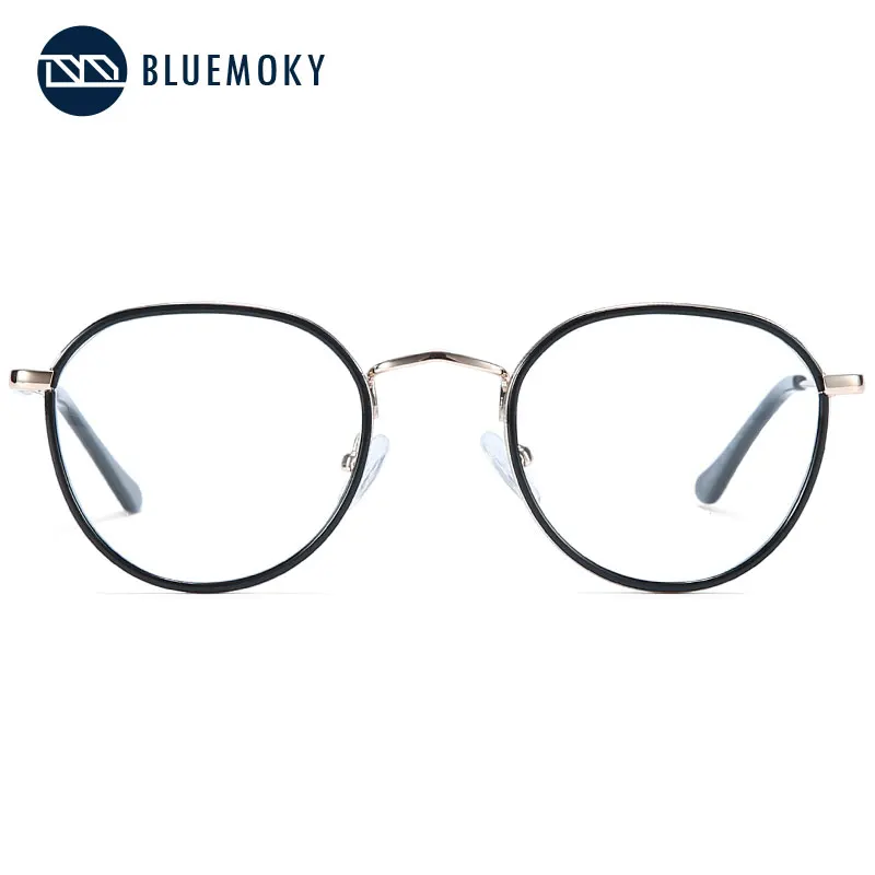 BLUEMOKY Ретро металлическая оправа для очков Для женщин Оптические очки прозрачные линзы оправа для очков, при близорукости Винтаж оправа для очков очки BT4301