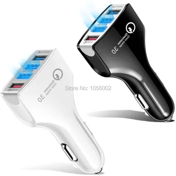 

QC3.0 Car Charger Mobile Phone Car-Charger 4 Port USB Car Charger Adapter Universal Fast charging for iPhone Samsung Huawei