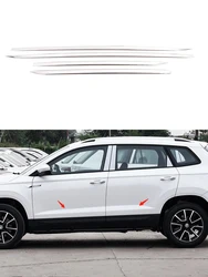 Garniture de porte latérale pour Skoda Karoq 2018 2019 2020, cadre décoratif, pièces intérieures chromées, accessoires 