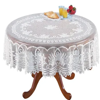 

HKML best selling 2020 products White or Cream Lace Kitchen Table Cloth Tablecloth Round or Oblong choice support dropshipping