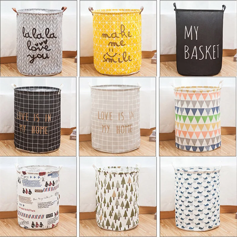 1 шт. складная круглая корзина для белья|Корзины хранения| |