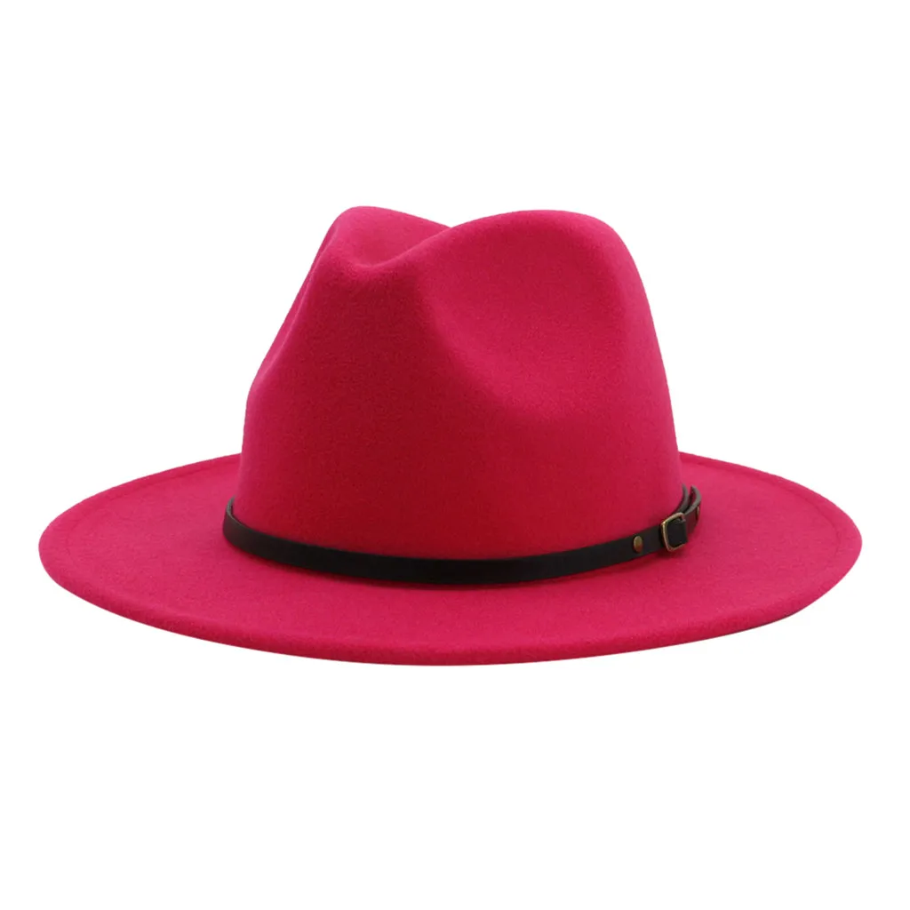 Специальные фетровые шляпы Мужские фетровые шляпы с поясом женские винтажные шляпы Трилби Шерсть Fedora теплая джазовая шляпа Chapeau Femme feutre# p5