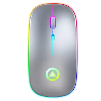 

Mini Wireless Mouse 1600DPI 2.4Ghz Slim Silent Rechargeable Mouse Colorful Breathing Lights Power Saving for Laptop Desktop