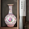 Jingdezhen Ceramic famille rose vase eggshell vase enamel flower pattern vases dry flower arrangement 4