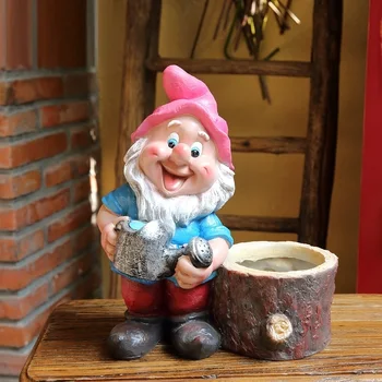 

ARTS SEVEN DWARFS ART SCULPTURE LITTLE MAN VASE ABSTRACT PORTRAIT FLOWER POT RESIN VASE HOME DECOR FLOWER ARRANGEMENT R4884