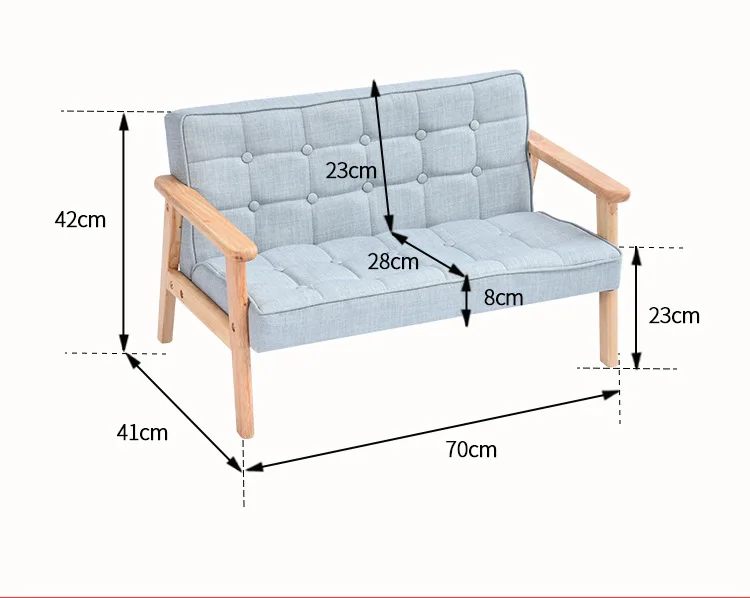 Одноместный детский диван из цельного дерева, детский сад, обучающее сиденье, центр раннего образования, маленький диван, детский реквизит для фотосъемки