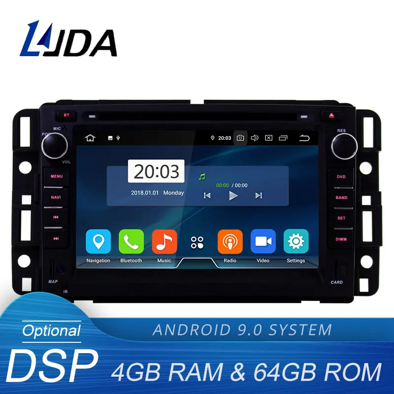 

LJDA Android 9.0 Car DVD Player For Chevrolet Tahoe Traverse BUICK Enclave GMC Yukon Tahoe Acadia Multimedia GPS 2 Din Radio DSP