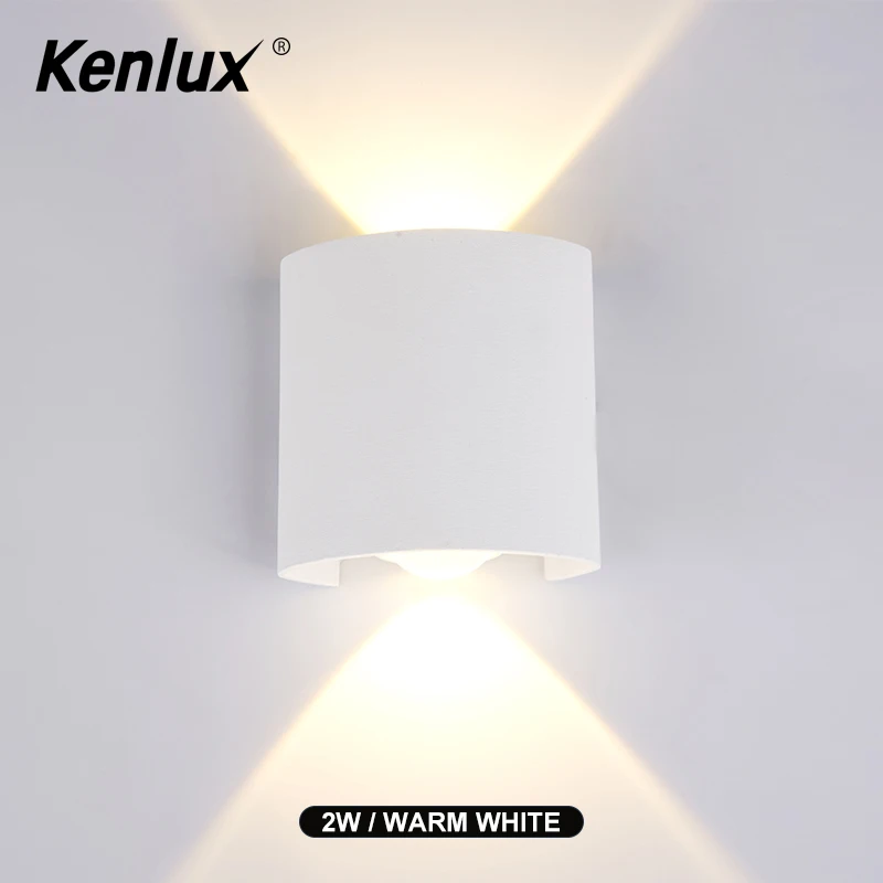 2W Warm White Нордический настенный светильник светодиодный алюминиевый открытый Крытый Ip65 вверх вниз современный светодиодный настенный светильник для дома лестница и спальня прикроватный светильник для ванной комнаты - Цвет абажура: 2W Warm White