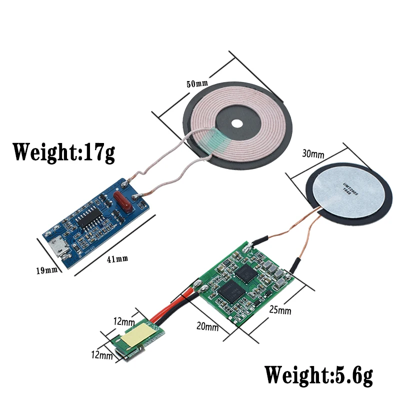 5V 1A беспроводной источник питания Зарядка 5W беспроводное зарядное устройство передатчик Универсальная Быстрая зарядка DIY микро usb зарядка катушка