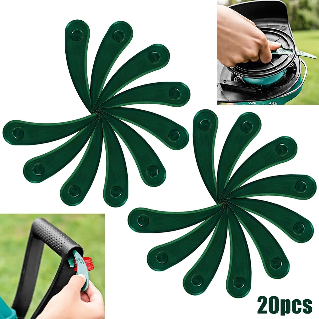

20pcs Grass Strimmer Trimmer DuraBlade Plastic Blades For Bosch ART 23-18 LI Lawn Mower Accessories Replacement