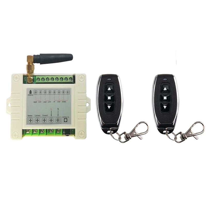 

433mhz RF 220V electric door/curtain/shutters limit wireless radio remote control switch for forward and reverse motors