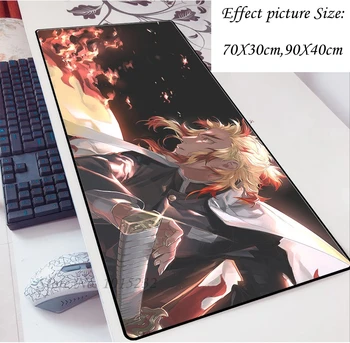 

Popular Anime Demon Slayer Kimetsu No Yaiba Large Mouse Pad Black Lock Edge Computer Table Mat Speed Rubber Non-slip Carpet 19