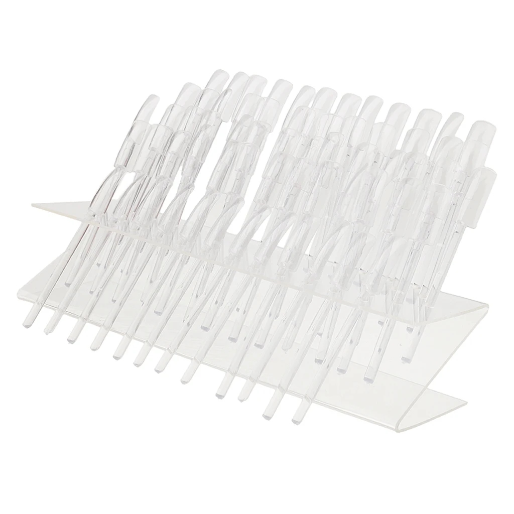 

Transparent Tip Stand with 64 Tip Sticks Clear Nail Design Presentation Nail Art Display Nail Art Accessories