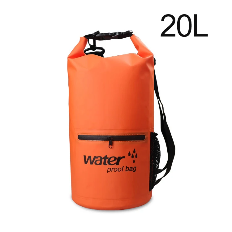 Orange-20L ПВХ 5L 10L 20L Открытый водонепроницаемый мешок сухой мешок Плавательный рюкзак мешок хранения для путешествий рафтинг катание на лодках Каякинг рюкзаки - Цвет: Orange-20L