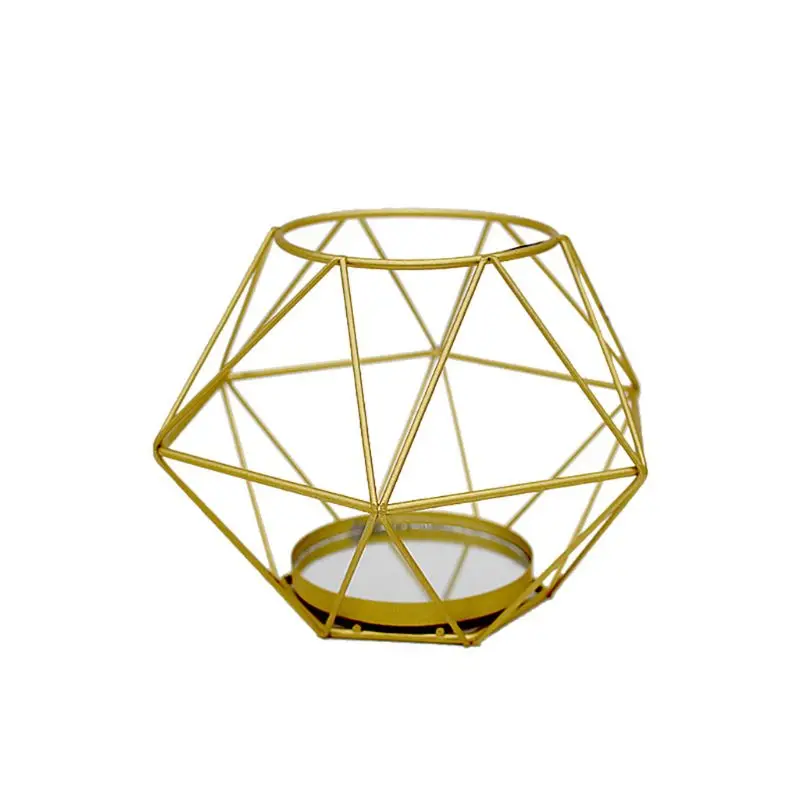 Скандинавском стиле 3D геометрический подсвечник металлический Железный ужин подсвечник Свадебная вечеринка домашний декор - Цвет: D