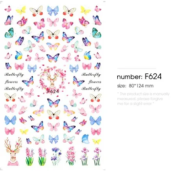 

HNUIX 1sheet nail sticker butterfly flower water transfer decal sliders for Nail Art decoration tattoo manicure envelopes tools