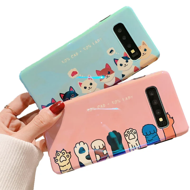 

Cartoon Cat Phone Case For Samsung Galaxy S10 Lite S10 Plus Cute Couple Pattern Case For Galaxy Note 8/9 S8 S9 Soft TPU Cover