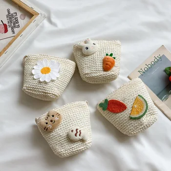 

Children Small Bag Princess Versatile Purse Infants Mini Cartoon Straw Bag Adorable Baby Girls Oblique Bag