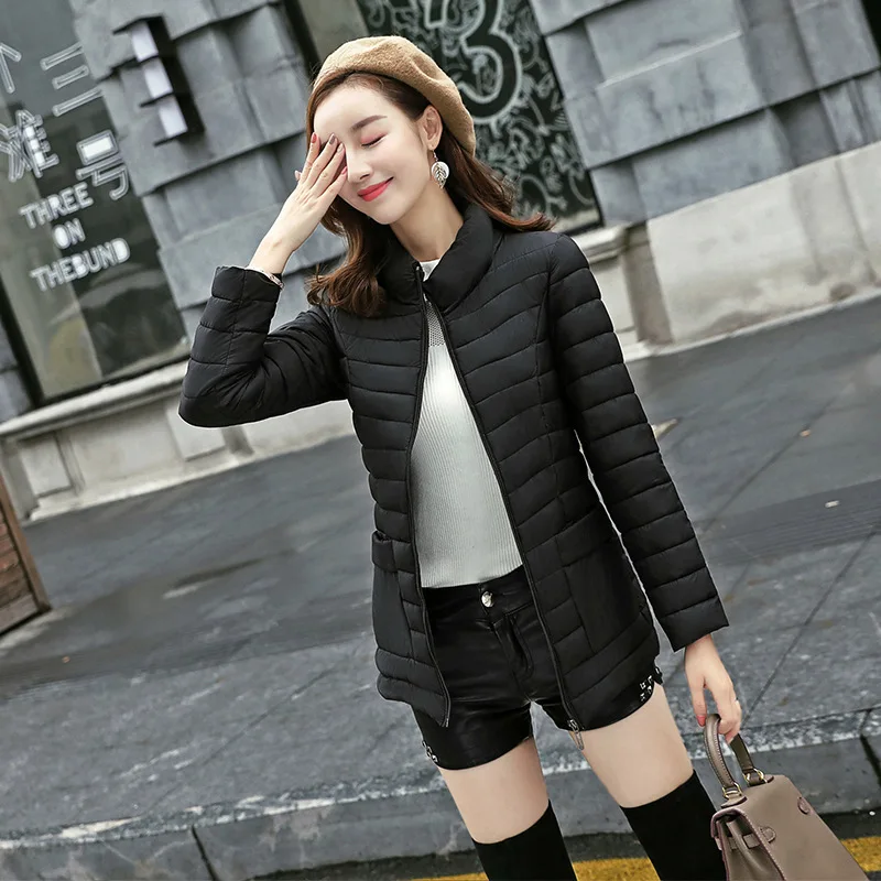 

Cotton-padded Clothes Women's Mid-length New Style Korean-style Slim Fit down Jacket Cotton-padded Clothes Fashion Light And Thi