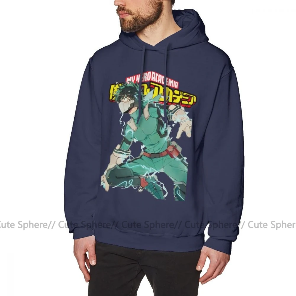 Deku/толстовка с капюшоном Deku, полный капюшон, My Hero Academy, толстовки, зимний популярный пуловер, худи из хлопка, мужские фиолетовые длинные толстовки - Цвет: Navy Blue